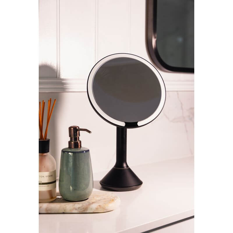 The Opal Freestanding LED 5x Magnified Mirror Black - BATHROOM - Mirrors - Soko and Co