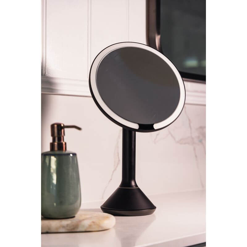 The Opal Freestanding LED 5x Magnified Mirror Black - BATHROOM - Mirrors - Soko and Co