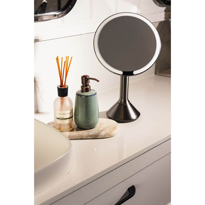 The Opal Freestanding LED 5x Magnified Mirror Gun Metal - BATHROOM - Mirrors - Soko and Co