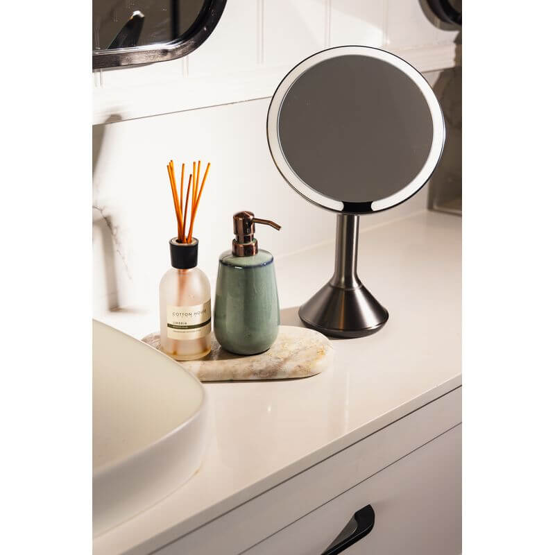 The Opal Freestanding LED 5x Magnified Mirror Gun Metal - BATHROOM - Mirrors - Soko and Co