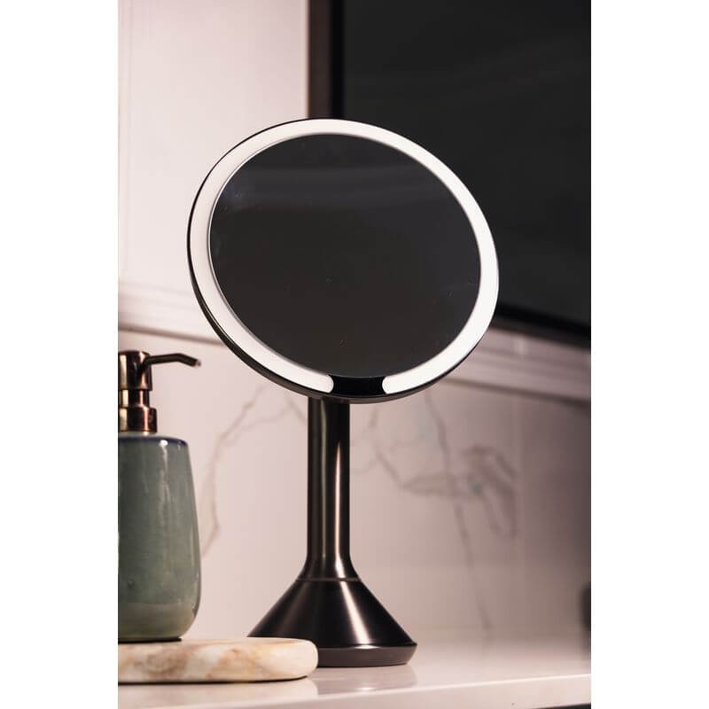 The Opal Freestanding LED 5x Magnified Mirror Gun Metal - BATHROOM - Mirrors - Soko and Co