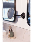 The Opal Wall-Mounted LED 5x Magnified Mirror Black - BATHROOM - Mirrors - Soko and Co