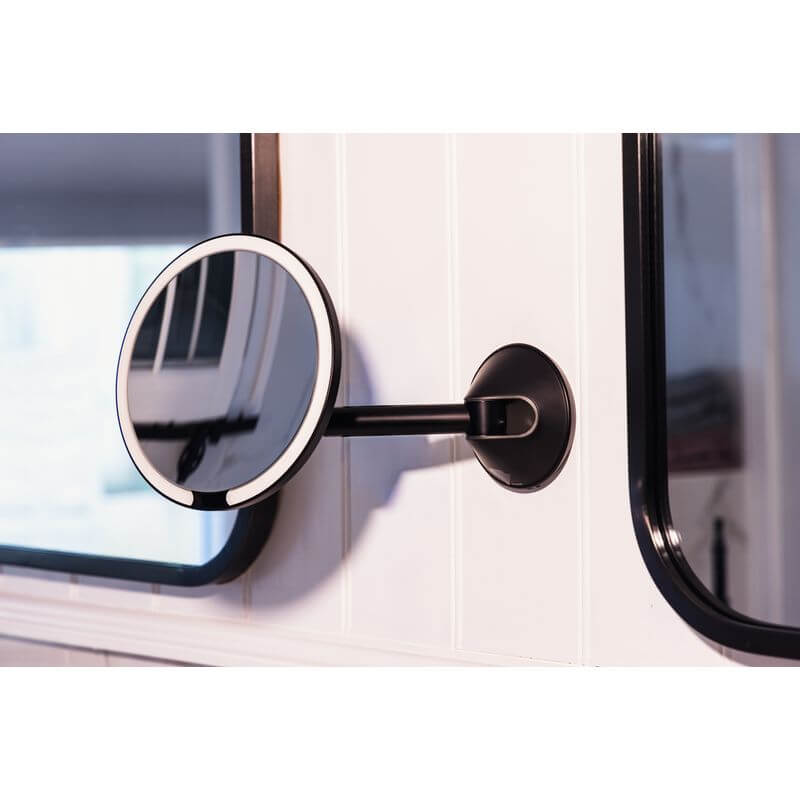 The Opal Wall-Mounted LED 5x Magnified Mirror Black - BATHROOM - Mirrors - Soko and Co