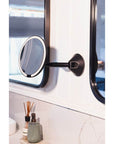 The Opal Wall-Mounted LED 5x Magnified Mirror Black - BATHROOM - Mirrors - Soko and Co