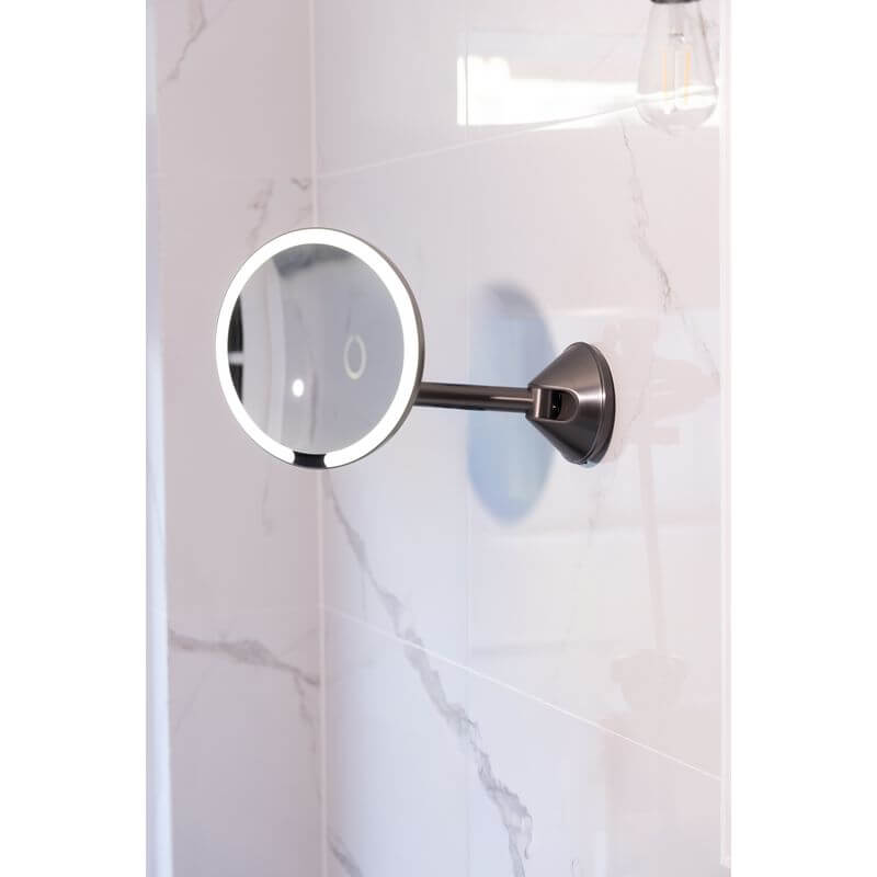 The Opal Wall-Mounted LED 5x Magnified Mirror Gun Metal - BATHROOM - Mirrors - Soko and Co