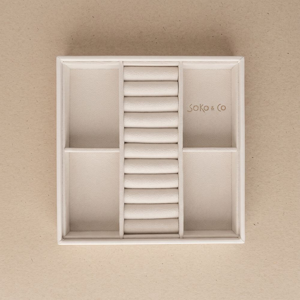 Atelier Stacking Jewellery Tray Set with Lid White - WARDROBE - Jewellery Storage - Soko and Co