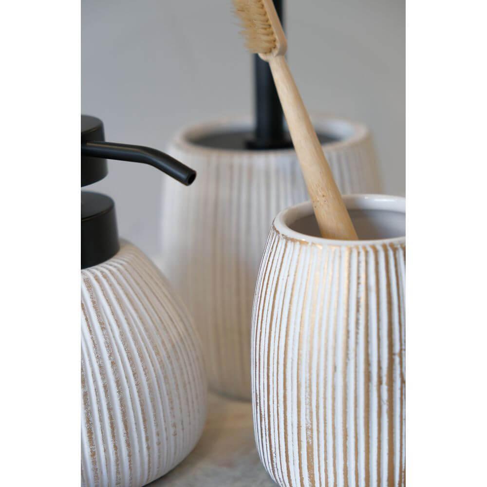 Tornano Ceramic Soap Dispenser Gold - BATHROOM - Soap Dispensers and Trays - Soko and Co