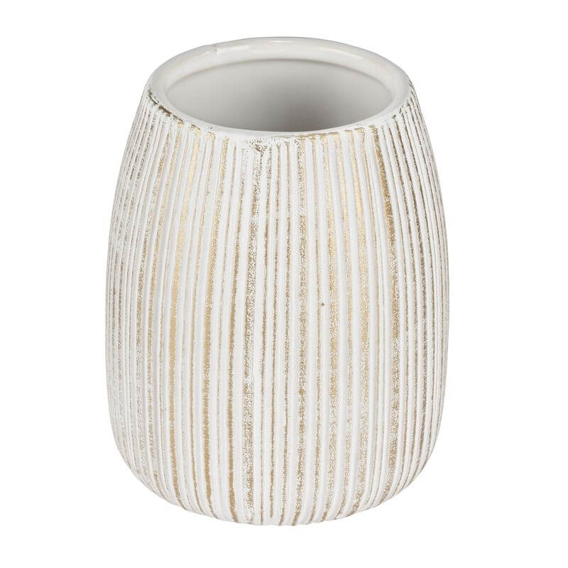 Tornano Ceramic Tumbler Gold - BATHROOM - Toothbrush Holders - Soko and Co