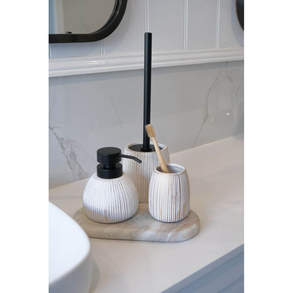 Tornano Ceramic Tumbler Gold - BATHROOM - Toothbrush Holders - Soko and Co