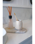 Tornano Ceramic Tumbler Gold - BATHROOM - Toothbrush Holders - Soko and Co