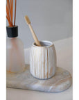 Tornano Ceramic Tumbler Gold - BATHROOM - Toothbrush Holders - Soko and Co