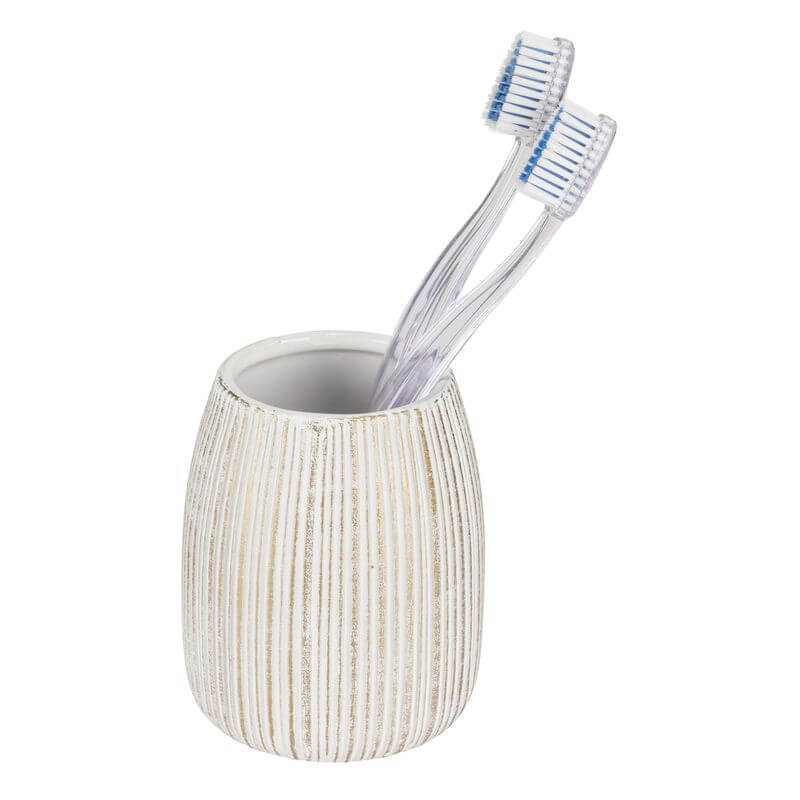 Tornano Ceramic Tumbler Gold - BATHROOM - Toothbrush Holders - Soko and Co