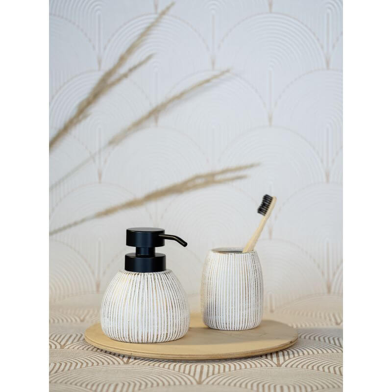 Tornano Ceramic Tumbler Gold - BATHROOM - Toothbrush Holders - Soko and Co