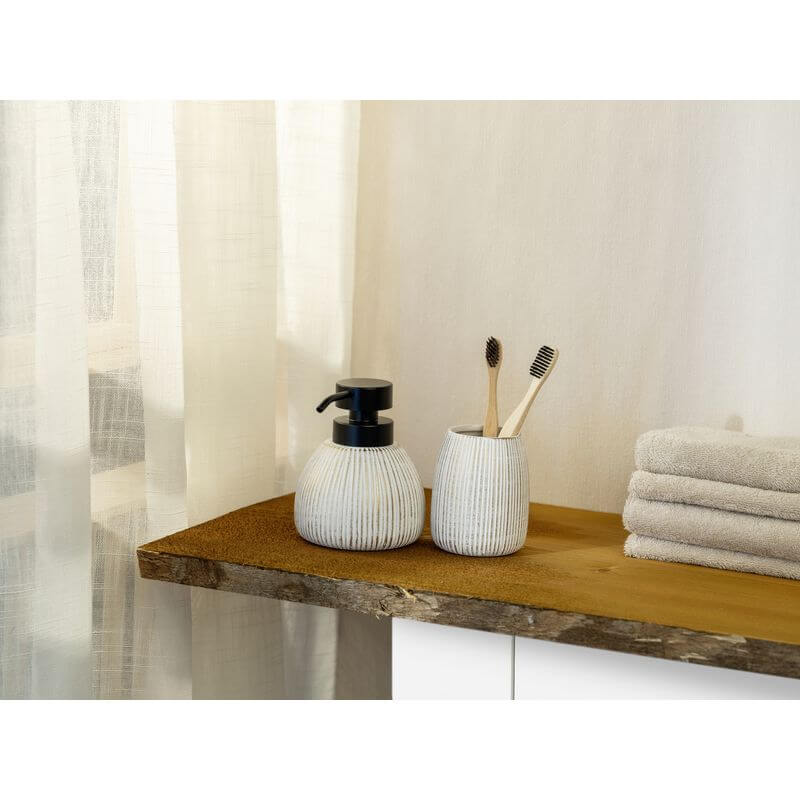 Tornano Ceramic Tumbler Gold - BATHROOM - Toothbrush Holders - Soko and Co
