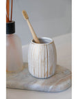 Tornano Ceramic Tumbler Gold - BATHROOM - Toothbrush Holders - Soko and Co