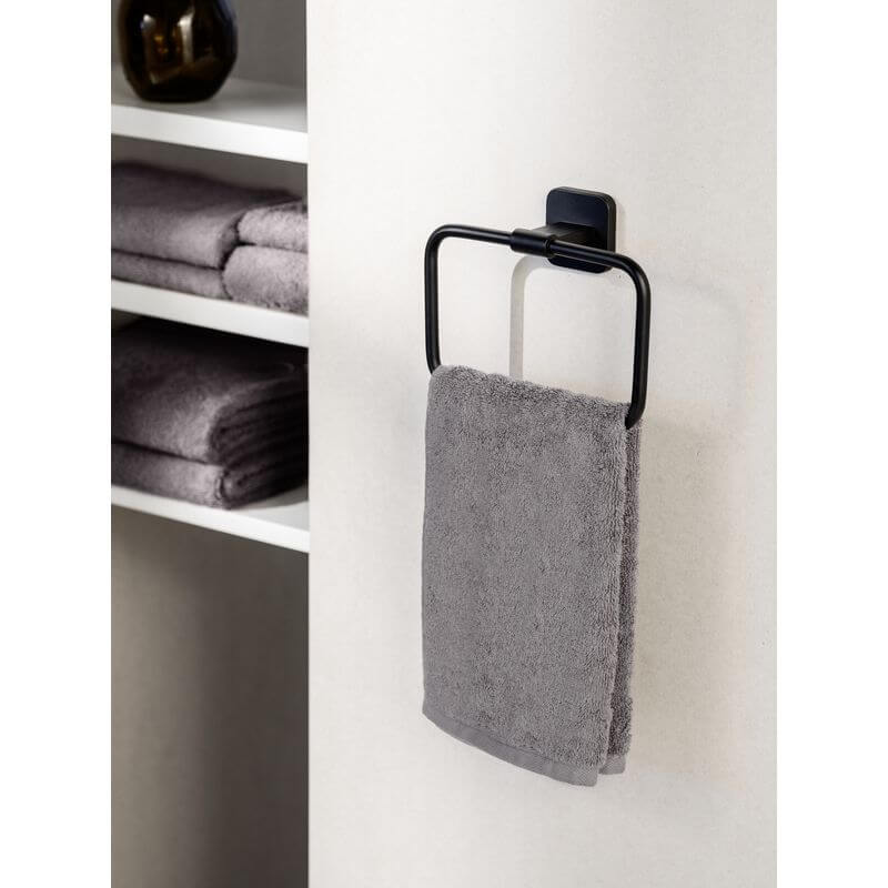Turbo-Loc Towel Ring Black - BATHROOM - Suction - Soko and Co
