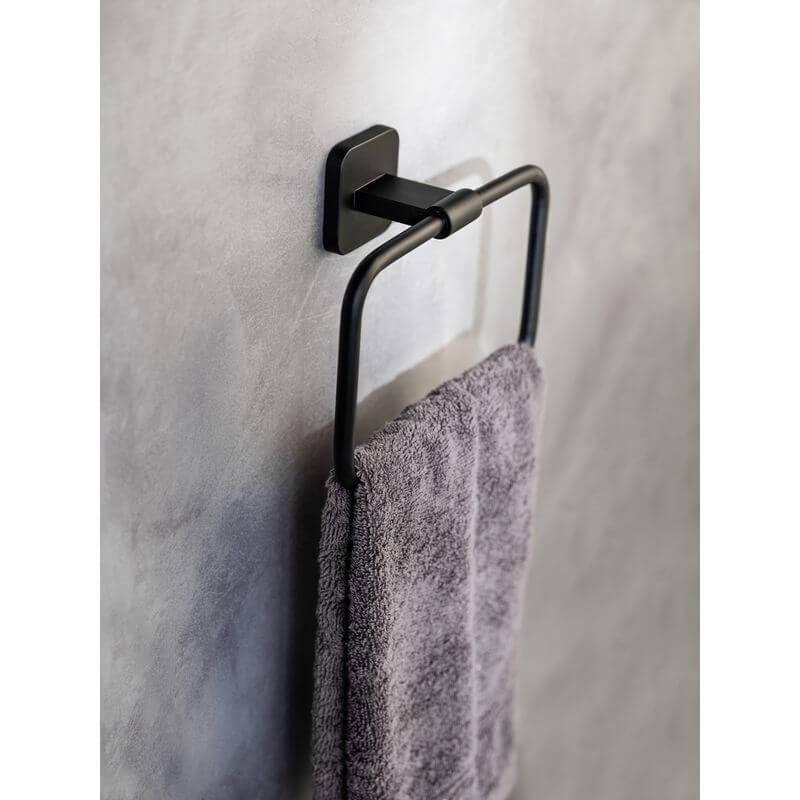 Turbo-Loc Towel Ring Black - BATHROOM - Suction - Soko and Co