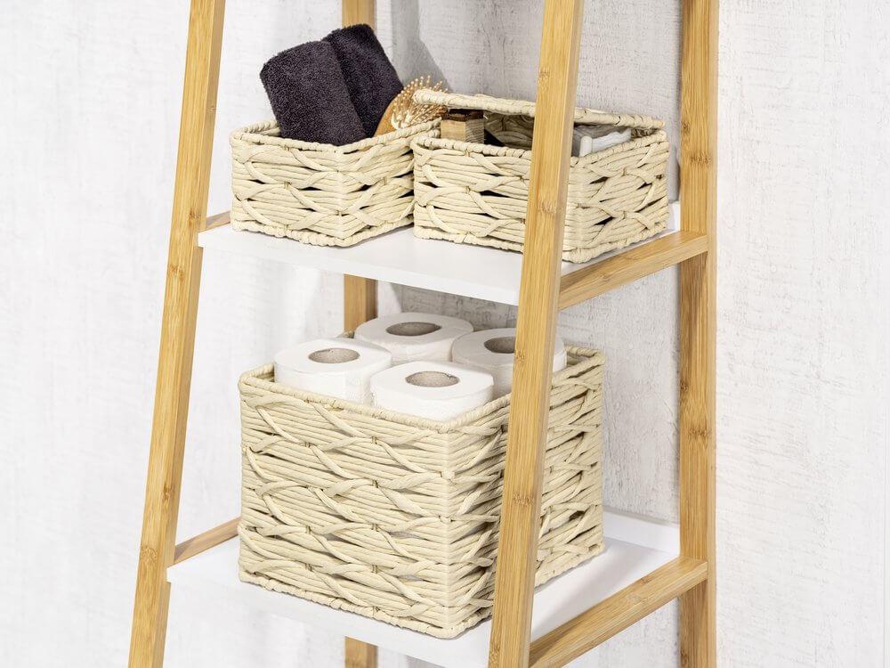 Vabriano Lidded Woven Storage Box Cream - HOME STORAGE - Baskets and Totes - Soko and Co