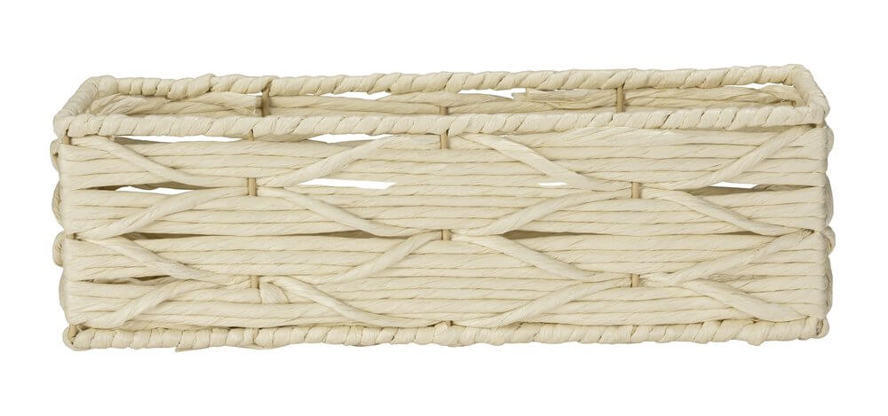 Vabriano Long Woven Storage Box Cream - HOME STORAGE - Baskets and Totes - Soko and Co