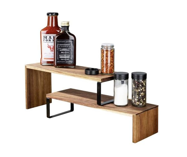 Vali 2 Tier Acacia Wood Kitchen & Pantry Shelf