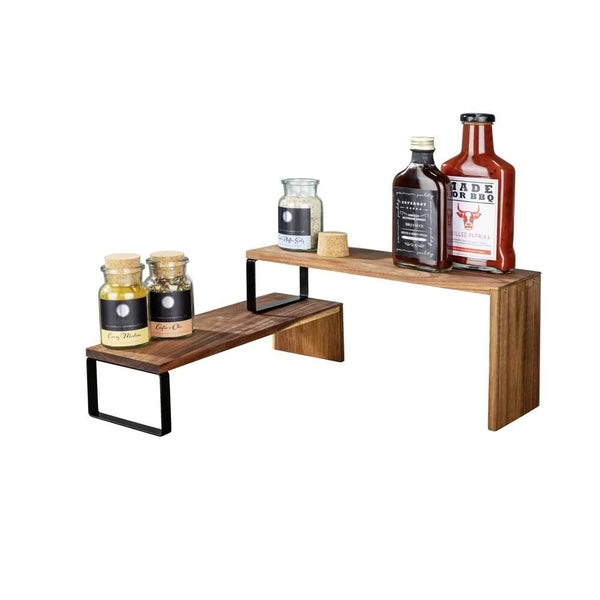 Vali 2 Tier Acacia Wood Kitchen & Pantry Shelf