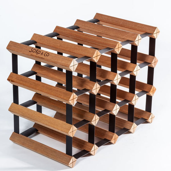 Vino Stack 12 Pocket Mahogany Wine Rack