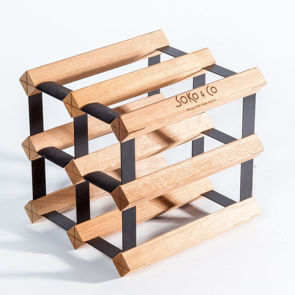 Vino Stack 4 Pocket Mahogany Wine Rack