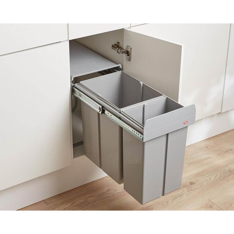 Wesco 30L Double Pull Out Cupboard Bin - KITCHEN - Bins - Soko and Co