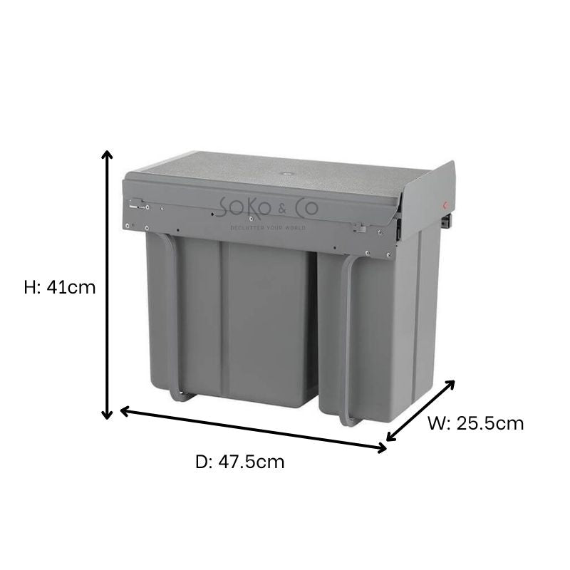 Wesco 30L Double Pull Out Cupboard Bin - KITCHEN - Bins - Soko and Co