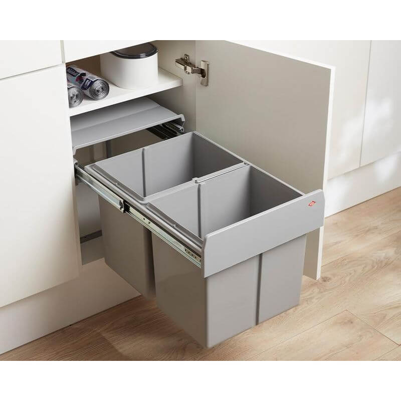 Wesco 32L Double Pull Out Cupboard Bin - KITCHEN - Bins - Soko and Co