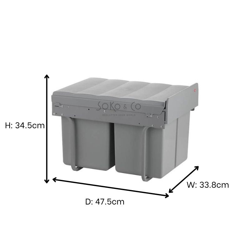 Wesco 32L Double Pull Out Cupboard Bin - KITCHEN - Bins - Soko and Co