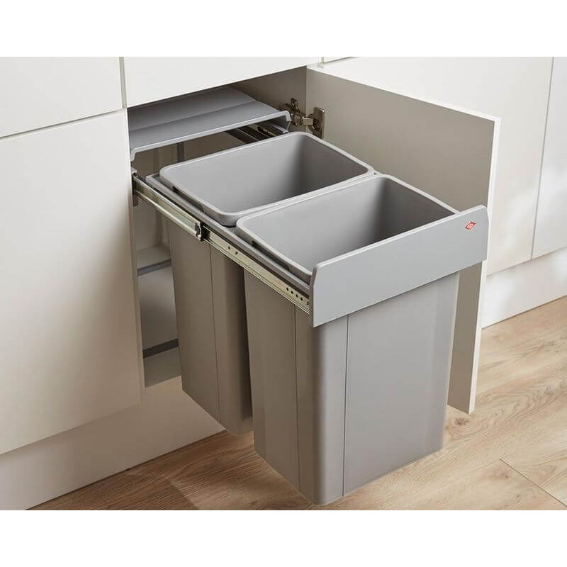 Wesco 52L Double Pull Out Cupboard Bin - KITCHEN - Bins - Soko and Co