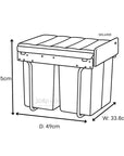 Wesco 64L Double Pull Out Cupboard Bin - KITCHEN - Bins - Soko and Co