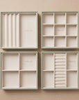 Atelier Stacking Jewellery Tray Set with Lid Sage - WARDROBE - Jewellery Storage - Soko and Co