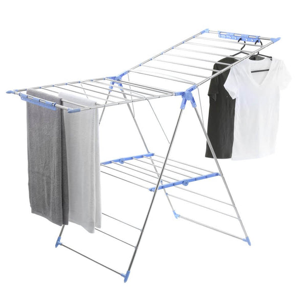 Wide 28 Rail Stainless Steel A-Frame Clothes Airer & Bonus Hangers