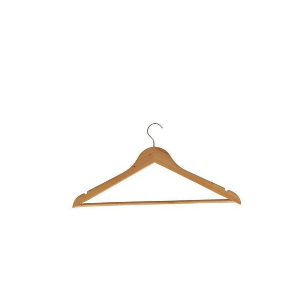 Wooden Coat Hangers with Bar 10 Pack