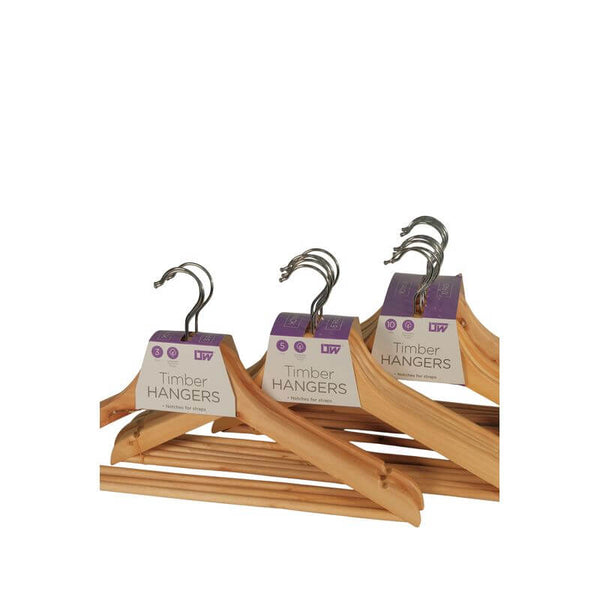 Wooden Coat Hangers with Bar 3 Pack