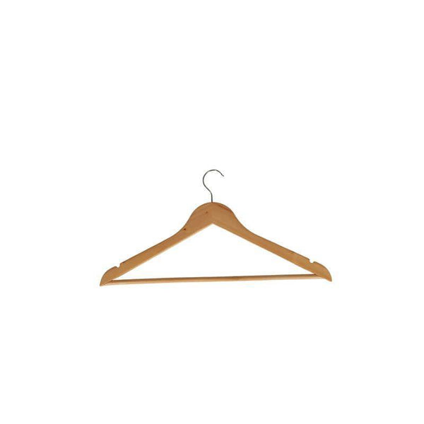 Wooden Coat Hangers with Bar 5 Pack