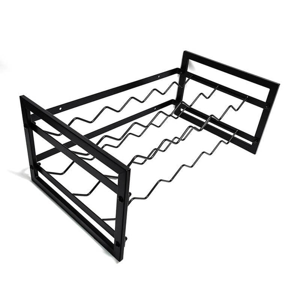 12 Bottle Wide Stackable Wine Rack Matte Black
