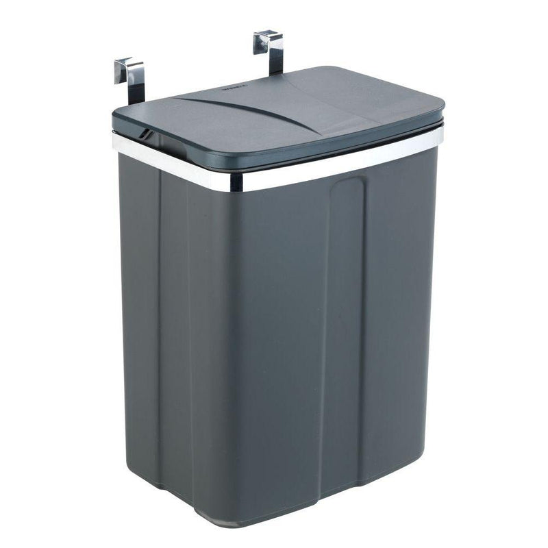 12L Over Cabinet Door Kitchen Rubbish Bin Grey