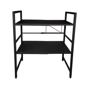 2 Tier Expandable Shelving Unit Matte Black - HOME STORAGE - Shelves and Cabinets - Soko and Co