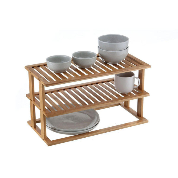 2 Tier Rectangular Bamboo Pantry Shelf