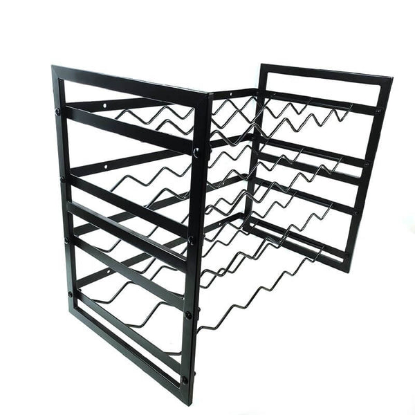 24 Bottle Wide Stackable Wine Rack Matte Black