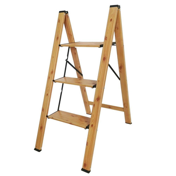 3 Step Aluminium Wood Grain Step Ladder