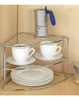 3 Tier Corner Plate Stacker & Pantry Shelf Chrome - KITCHEN - Shelves and Racks - Soko and Co