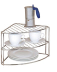 3 Tier Corner Plate Stacker & Pantry Shelf Chrome - KITCHEN - Shelves and Racks - Soko and Co