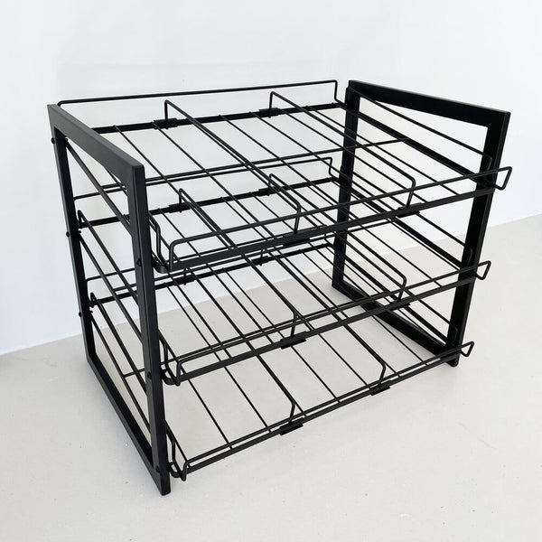 3 Tier Heavy Duty Adjustable Can Rack Matte Black
