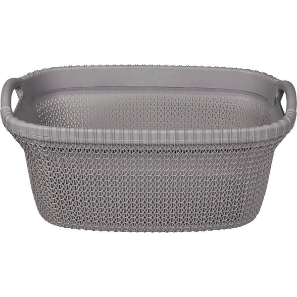 37L Knitted Laundry Basket Grey