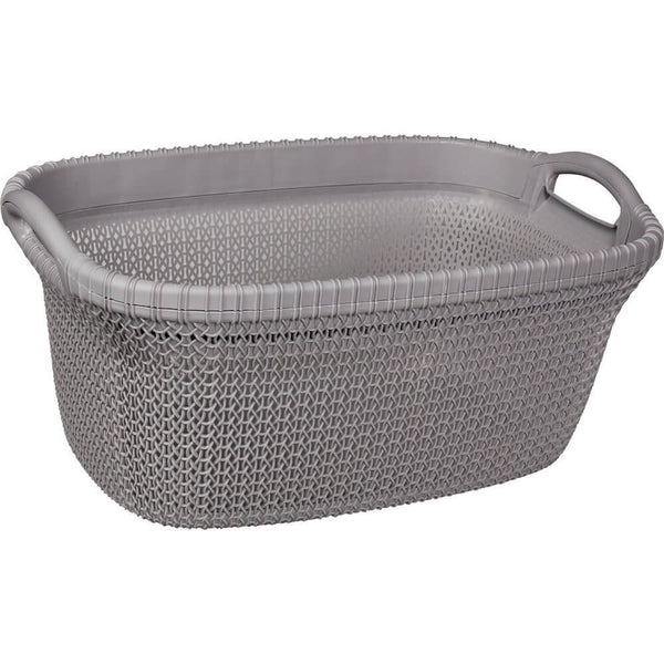 37L Knitted Laundry Basket Grey