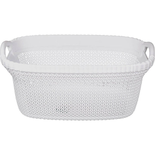 37L Knitted Laundry Basket White